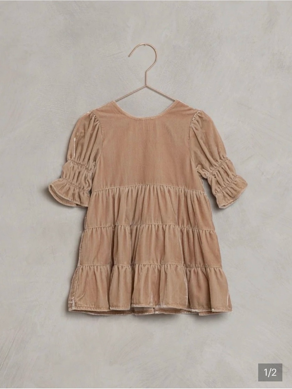 Noralee Ophelia Velvet Dress in Apricot, Camel, tan size 8